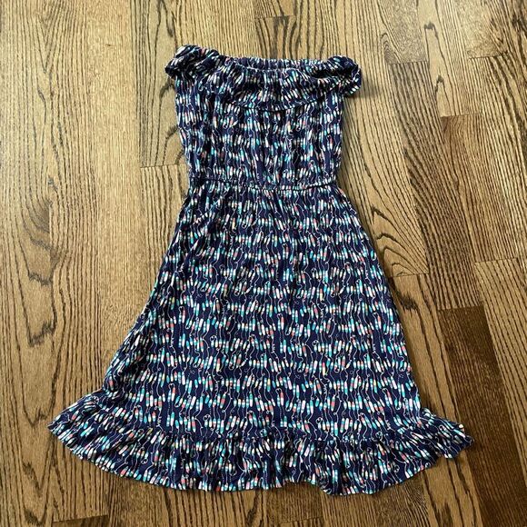 NEW Lilly Pulitzer Strapless Ruffle Popsicle Dress Navy - Picture 5 of 5